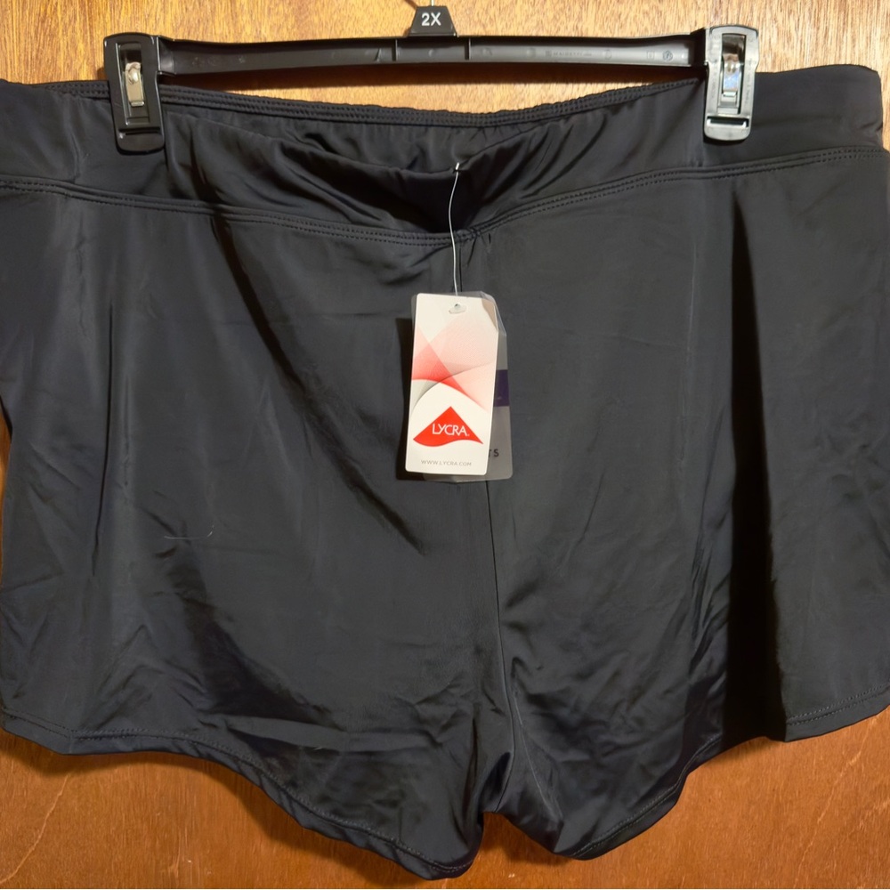 Black Athletic Swim Shorts Smooth Synthetic Material